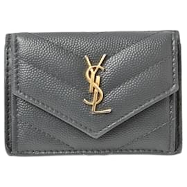 Yves Saint Laurent-Yves Saint Laurent Leather Tri-Fold Wallet-Brown