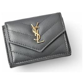 Yves Saint Laurent-Yves Saint Laurent Leather Tri-Fold Wallet-Brown