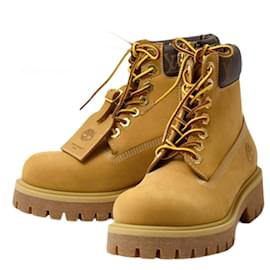 Louis Vuitton-Louis Vuitton Timberland Leather Ankle Boots-Brown