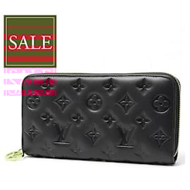 Louis Vuitton-Louis Vuitton Zippy Wallet Embossed Leather Black-Other