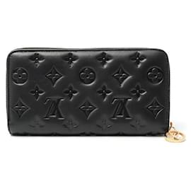 Louis Vuitton-Louis Vuitton Zippy Wallet Embossed Leather Black-Other