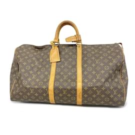 Louis Vuitton-Louis Vuitton Monogram Keepall 55 Boston Bag-Brown