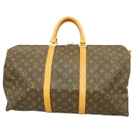 Louis Vuitton-Louis Vuitton Boston Bag Monogram Keepall Bandouliere 50-Brown