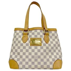 Louis Vuitton-Louis Vuitton Damier Azur Hampstead PM Tote Bag-White