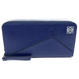 Loewe Puzzle Zip Around Wallet Navy Navy blue