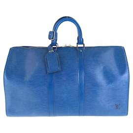 Louis Vuitton-Louis Vuitton Epi Keepall Leather Bag-Blue