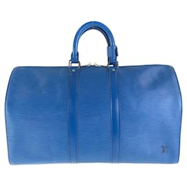 Louis Vuitton-Louis Vuitton Epi Keepall Leather Bag-Blue