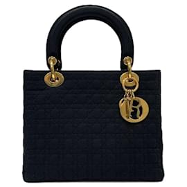 Dior-Dior Lady Dior Nylon Handbag Black-Black