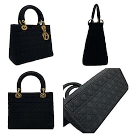 Dior-Dior Lady Dior Nylon Handbag Black-Black
