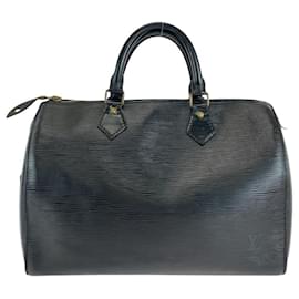 Louis Vuitton-Louis Vuitton Epi Speedy 30 Leather Handbag-Black