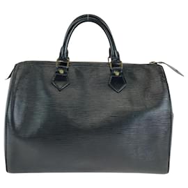 Louis Vuitton-Louis Vuitton Epi Speedy 30 Leather Handbag-Black