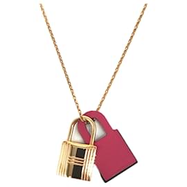 Hermès Hermes Kelly PM Necklace Pink Gold Leather Pink Golden