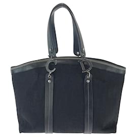 Dior-Dior Trotter Canvas/Leather Tote Bag-Black