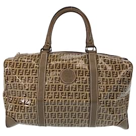 Fendi-Fendi Vintage Zucca PVC Leather Handbag-Brown,Beige