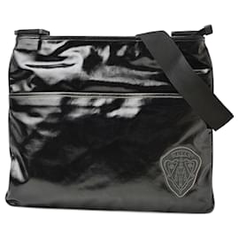 Gucci-Gucci Shoulder Bag Crest Emblem PVC Black-Black