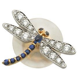 & Other Stories Gimel Libelle Brosche K18YG Pt950 Saphir Diamant Blau Golden Andere