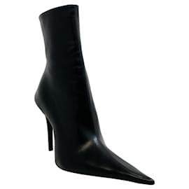 Balenciaga-Balenciaga Black Leather Witch Booties-Black