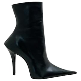 Balenciaga-Balenciaga Black Leather Witch Booties-Black
