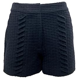 Alexis-Alexis Black Tash Tailored Textured Shorts-Black