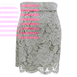 Dolce & Gabbana-Dolce & Gabbana Pink Lace Mini Skirt-Pink