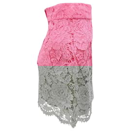 Dolce & Gabbana-Dolce & Gabbana Pink Lace Mini Skirt-Pink