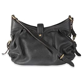 Louis Vuitton-Louis Vuitton Black Monogram Mahina XS Hobo-Black