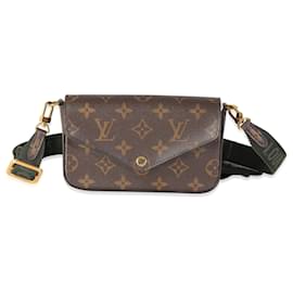 Louis Vuitton-Louis Vuitton Khaki Monogram Canvas Felicie Strap & Go-Brown