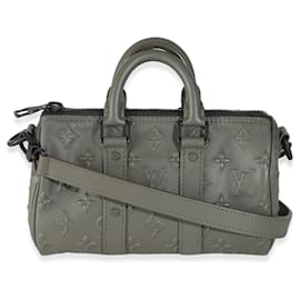 Louis Vuitton-Louis Vuitton Khaki Embossed Monogram Seal Keepall XS-Green