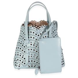 Alaïa Alaia Blue Vienne Wave Mina 20 in pelle di vitello Blu