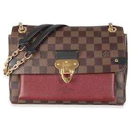 Louis Vuitton-Louis Vuitton Bordeaux Damier Ebene Canvas Vavin PM-Brown,Dark red