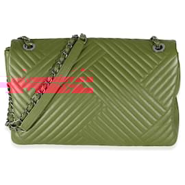 Chanel-Chanel Red Lambskin CC Medium Crossing Flap Bag-Red