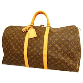 Louis Vuitton-Louis Vuitton Monogram Keepall 55 Boston Bag-Brown