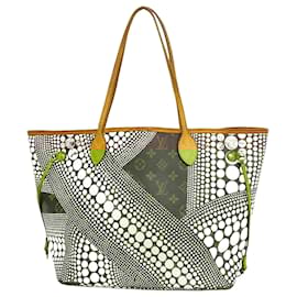 Louis Vuitton-Louis Vuitton Monogram Wave Neverfull MM Tote Bag-Brown,White