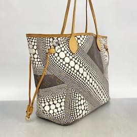 Louis Vuitton-Louis Vuitton Monogram Wave Neverfull MM Tote Bag-Brown,White
