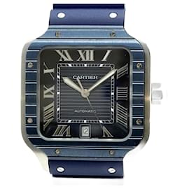 Cartier-Cartier Santos de LM WSSA0048 Blue Dial Watch for Men-Other