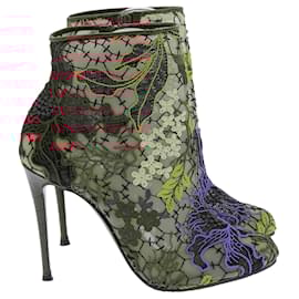 Christian Louboutin-CHRISTIAN LOUBOUTIN Bottines T.EU 37 Tissu-Beige
