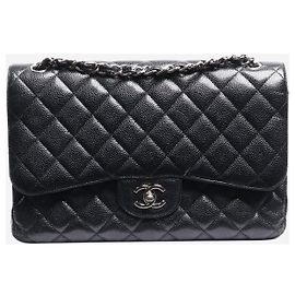 Chanel Borsa Classic Double Flap Medium in Pelle Nera 2012 Nero