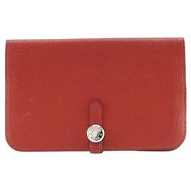 Hermès Hermes Dogon GM Long Wallet Red