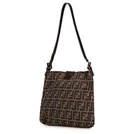 Fendi-Fendi Brown Zucca Canvas Shoulder Bag-Brown