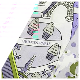 Hermès-Hermès Pink Les Nouveaux Amoureux de Paris Twilly Silk Scarf-Pink