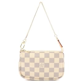 Louis Vuitton-Louis Vuitton White Damier Azur Mini Pochette Accessoires-White