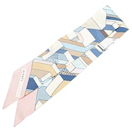Hermès-Hermès Pink On A Summer Day Silk Twilly Scarf-Pink