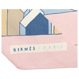 Hermès-Hermès Pink On A Summer Day Silk Twilly Scarf-Pink
