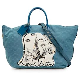 Louis Vuitton-Louis Vuitton Blue Monogram Nylon Nouvelle Vague Beach Bag-Blue