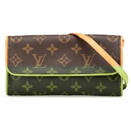 Louis Vuitton-Louis Vuitton Brown Monogram Pochette Twin PM-Brown