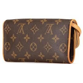 Louis Vuitton-Louis Vuitton Brown Monogram Pochette Twin PM-Brown
