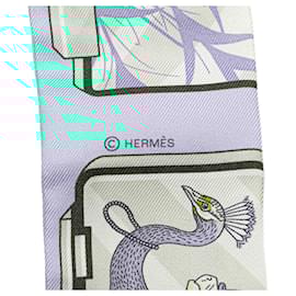 Hermès-Hermès Blue Story Silk Twilly Scarf-Blue,Other