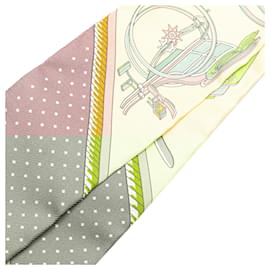 Hermès-Hermès Pink Les Voitures a Transformation Twilly Silk Scarf-Pink