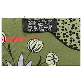 Hermès-Hermès Red Les Leopards Silk Twilly Scarf-Red
