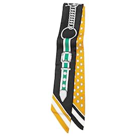 Hermès-Hermès Black Grand Tralala Silk Twilly Scarf-Other